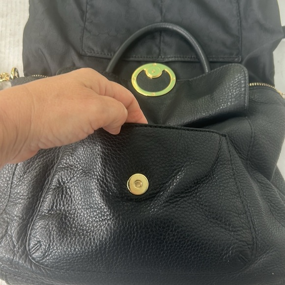 Michael Kors Fulton Large Satchel CrossBody Pebbled Black Leather Bag Purse Chic - Picture 14 of 16